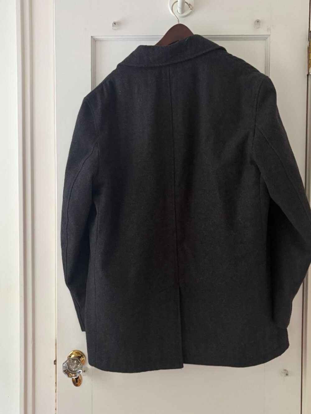 MICHAEL Michael Kors Wool-Blend Double-Breasted Peacoat Charcoal Size Large - Picture 3 of 10